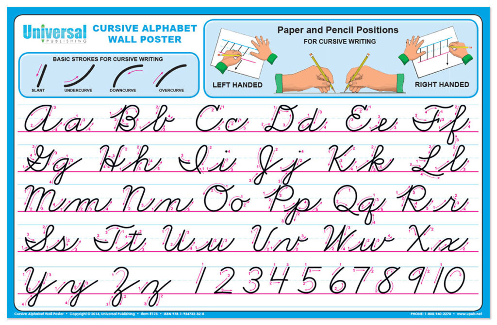 Cursive Alphabet Wall Poster Universal Publishing Blog Cursive Alphabet Wall Poster Universal Publishing Blog