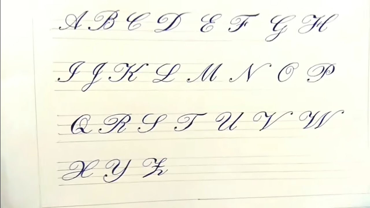 Cursive (Calligraphy) Writing A To Z Capital Letters For Beginners.