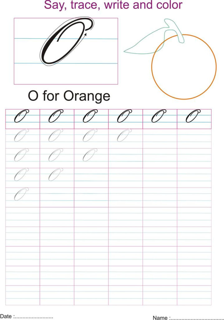 Cursive Captial Letter 'o' Worksheet