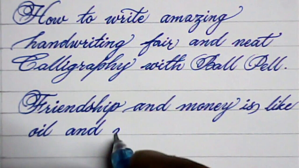 Cursive Hand Writing | How To Write Neat Cursive Handwriting