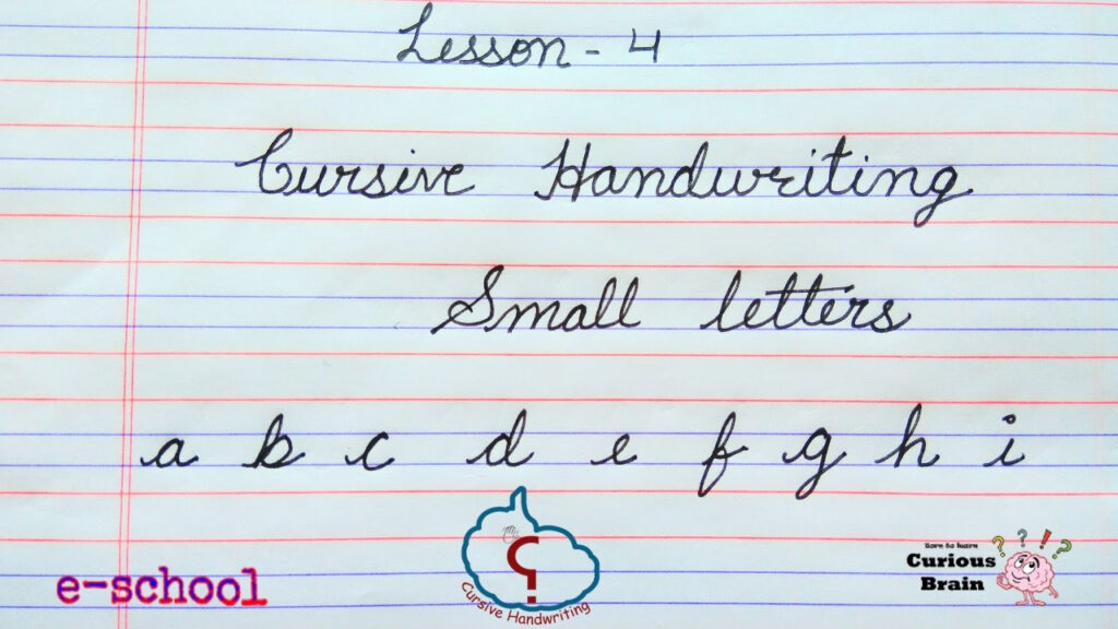 Cursive Handwriting Lesson 4 | Method For Small Letters | Alphabets From A  To I | Stepstep