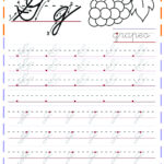 Cursive Handwriting Practice Worksheets Letter G For Grapes