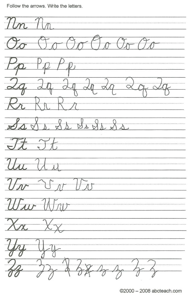 Cursive Letters Practice Sheet Remarkable Alphabet