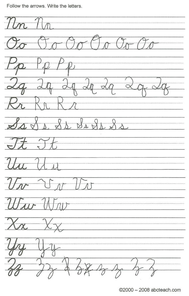 Cursive Letters Practice Sheet Remarkable Alphabet Pertaining To Alphabet Writing Worksheets Uk