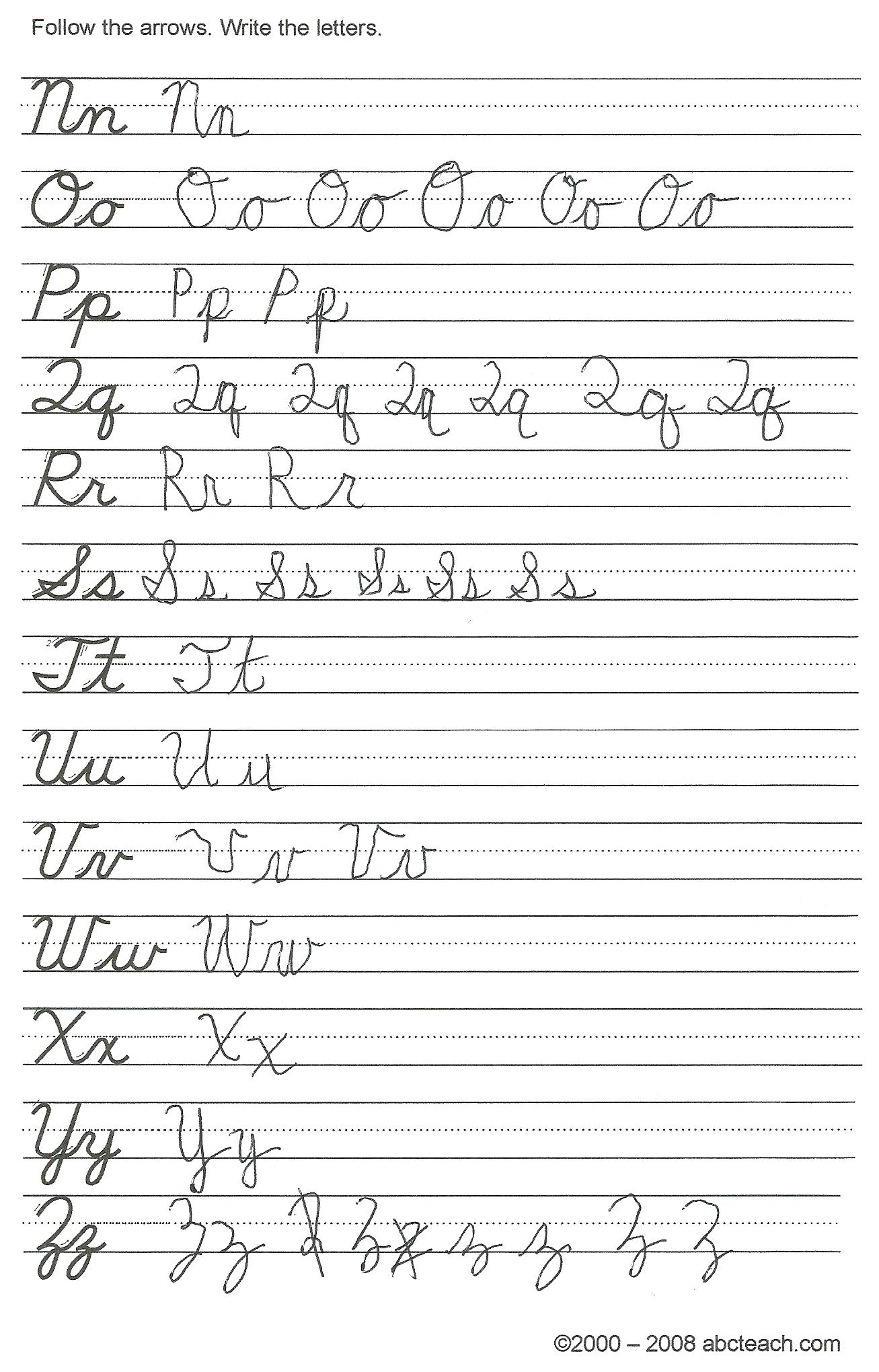 Cursive Letters Practice Sheet Remarkable Alphabet pertaining to Alphabet Writing Worksheets Uk