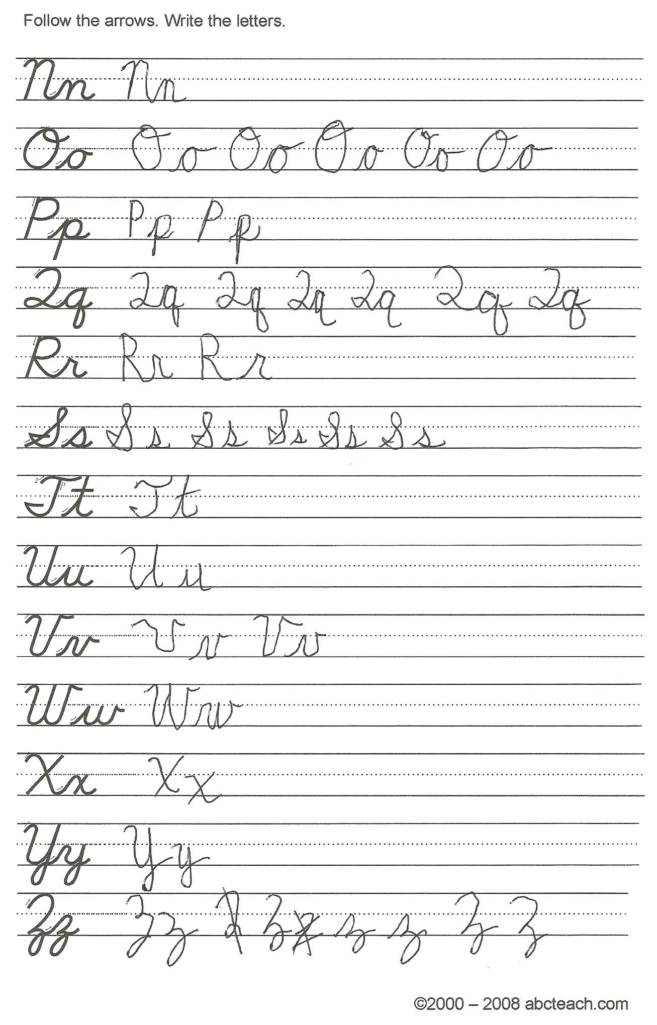 Cursive Letters Practice Sheet Remarkable Alphabet