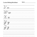 Cursive Letters Writing Worksheet Printable | Teaching