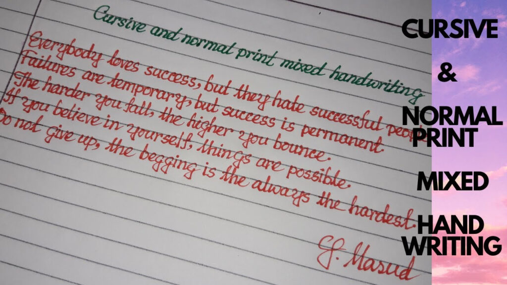 Cursive & Normal Print Mixed Hand Writing||Beautiful Cursive & Normal Print Mixed Hand Writing||Beautiful
