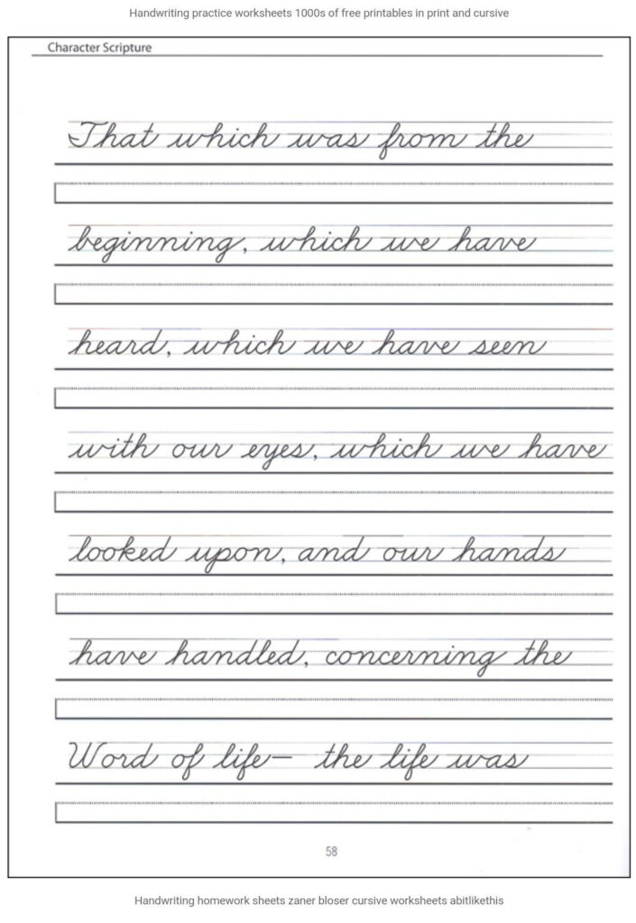 Cursive Packet Printable