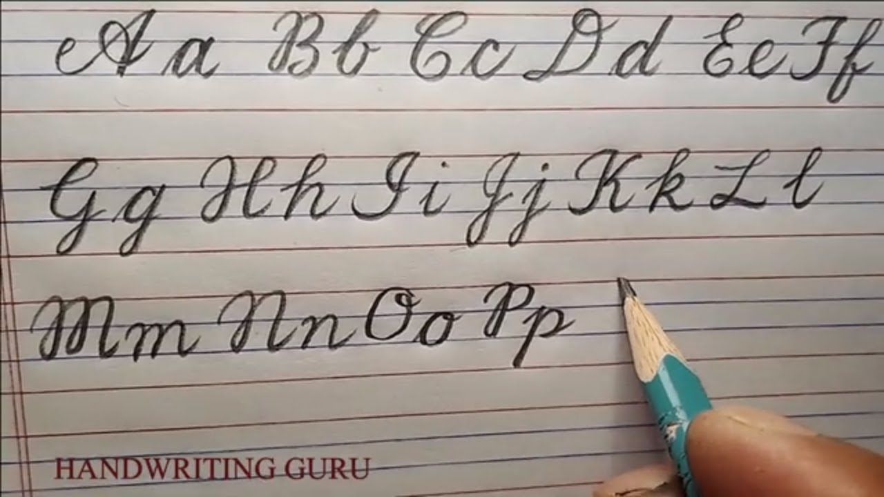 Cursive Writing Capital And Small Alphabets From A To Z For Beginners |  Cursive Writing With Pencil