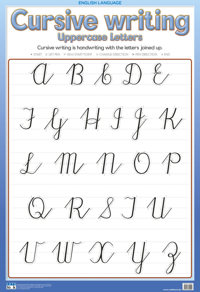 Cursive Writing Upper Case Laminated 76Cm X 52Cm Cursive Writing Upper Case Laminated 76Cm X 52Cm