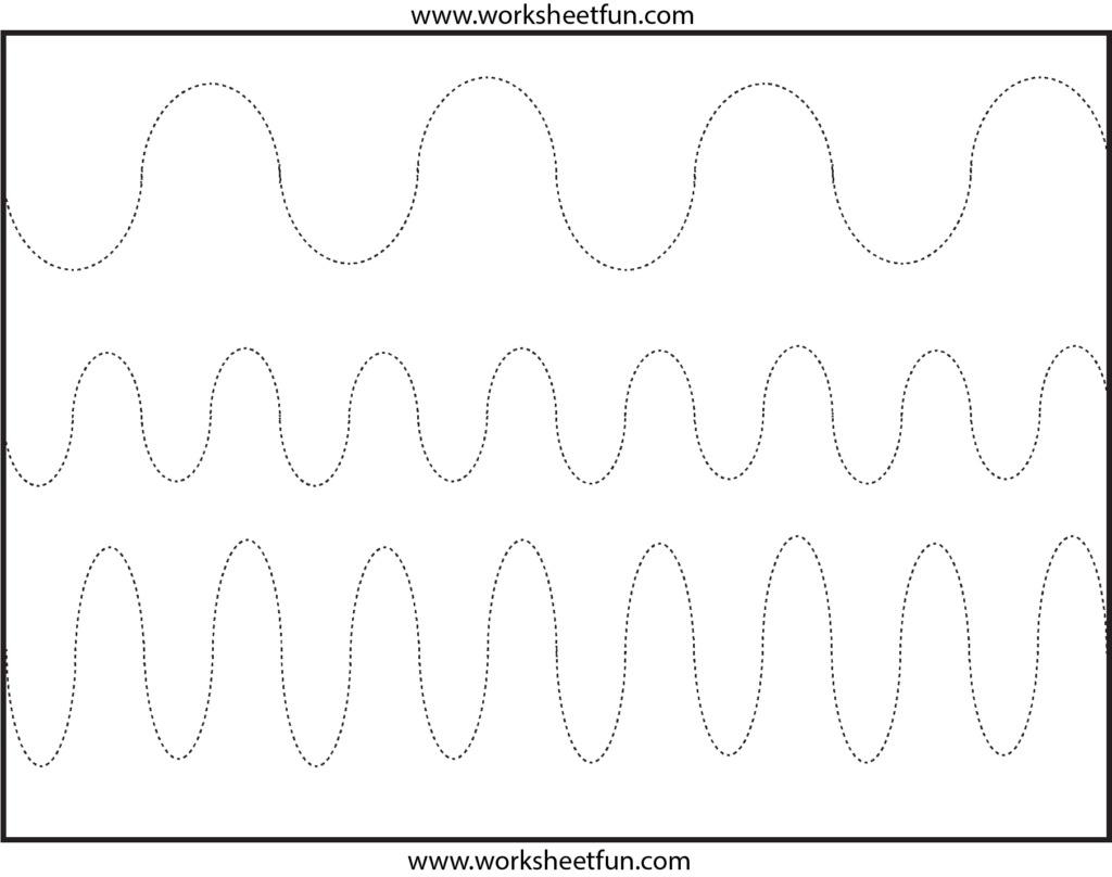 Curved Line Tracing – 3 Worksheets / Free Printable Curved Line Tracing – 3 Worksheets / Free Printable