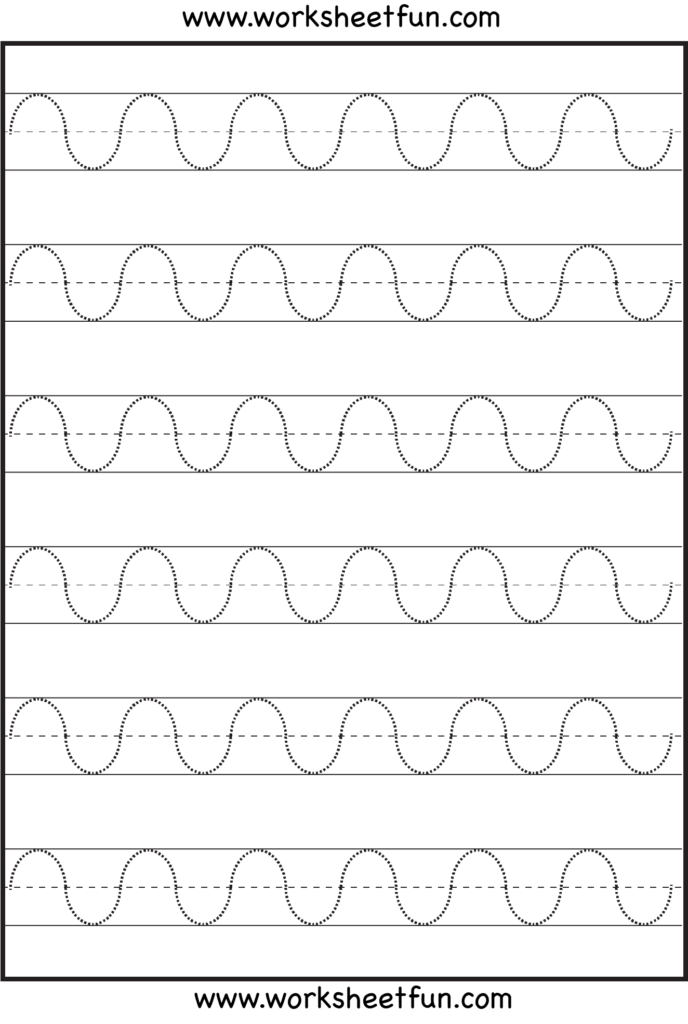 Curved Line Tracing – 4 Worksheets | Tracing Worksheets