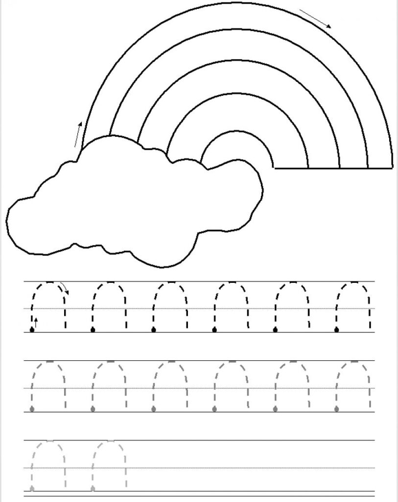 Curves Down Tracing Practice | Printing Practice, Pre