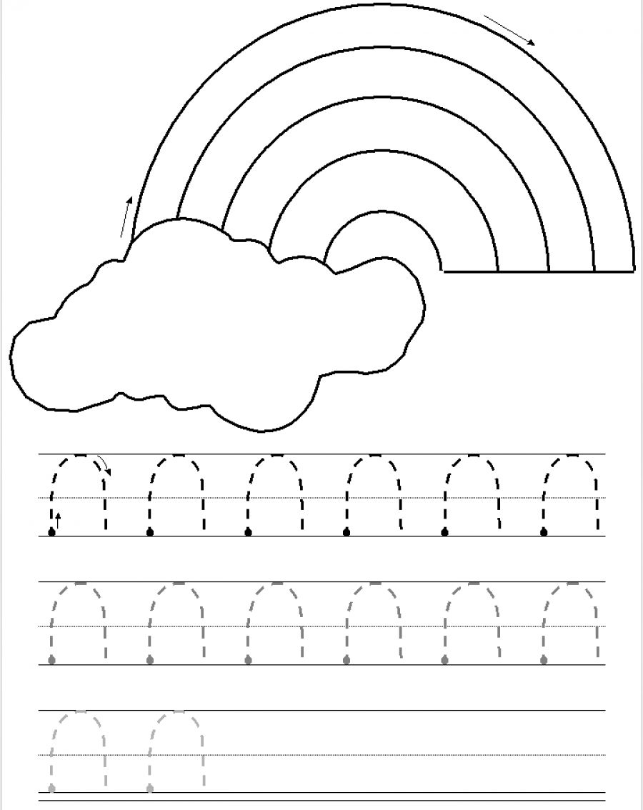 Curves Down Tracing Practice | Printing Practice, Pre