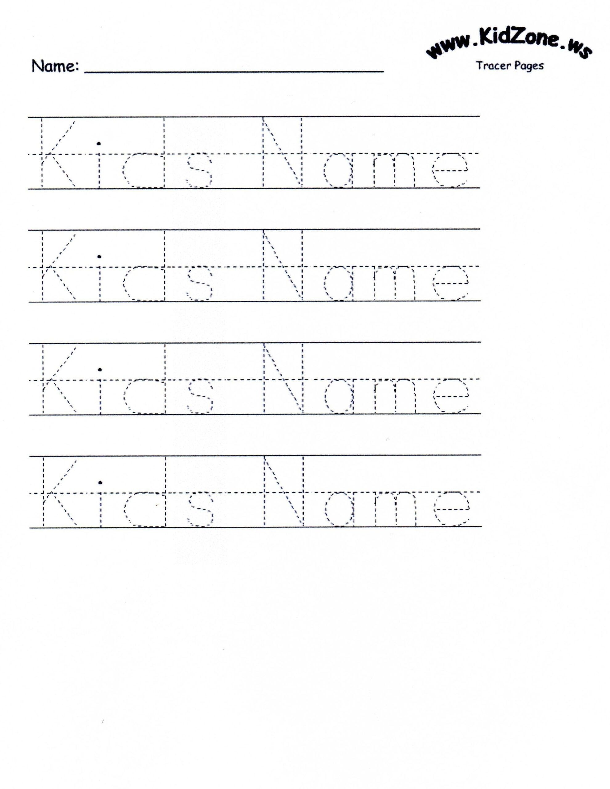 Customizable Printable Letter Pages Name Tracing Worksheets for Name Tracing Editable