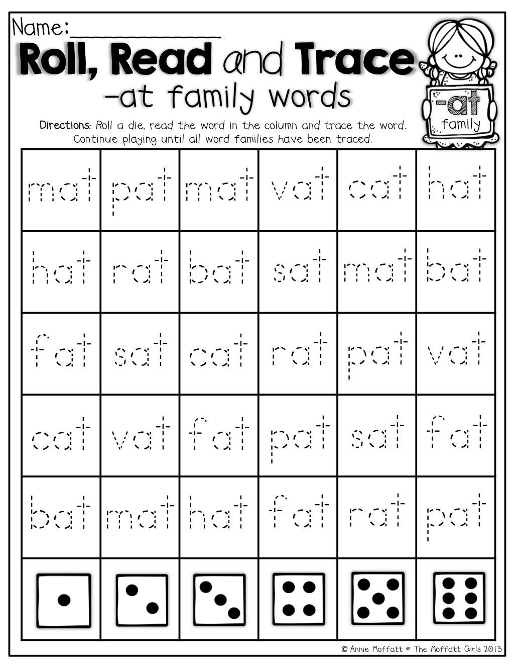 Cvc Roll, Read And Trace! | Cvc Word Families, Word Family