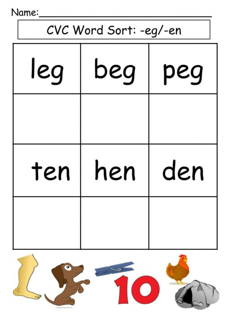 Cvc Words  En  Eg   Interactive Worksheet