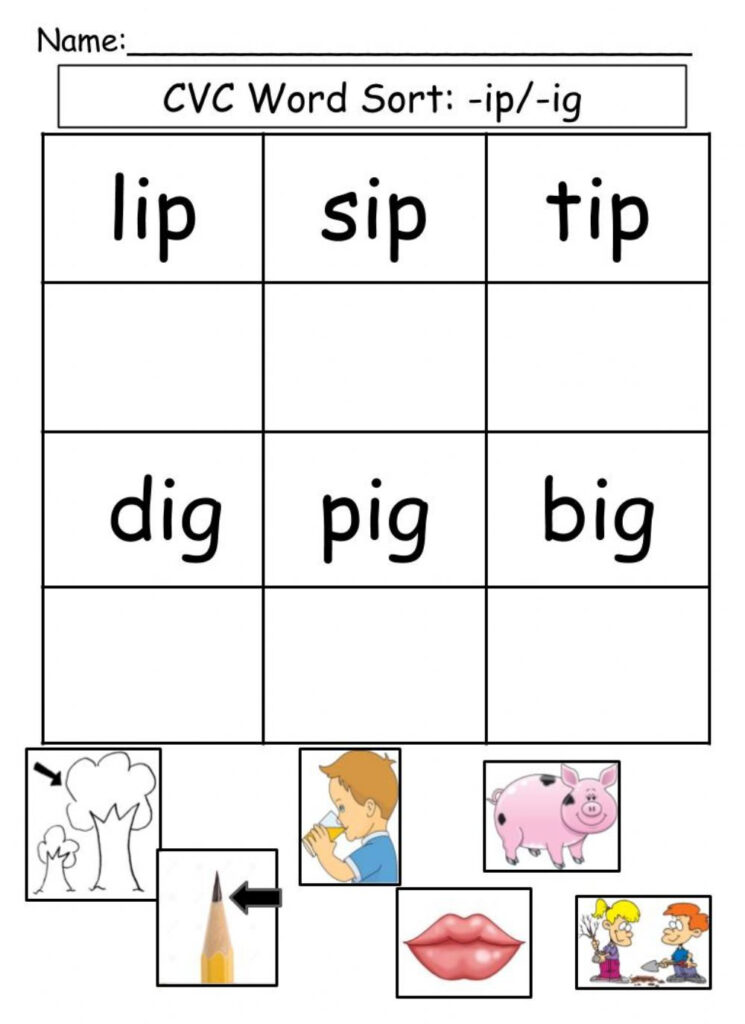 Cvc Words  Ip  Ig   Interactive Worksheet