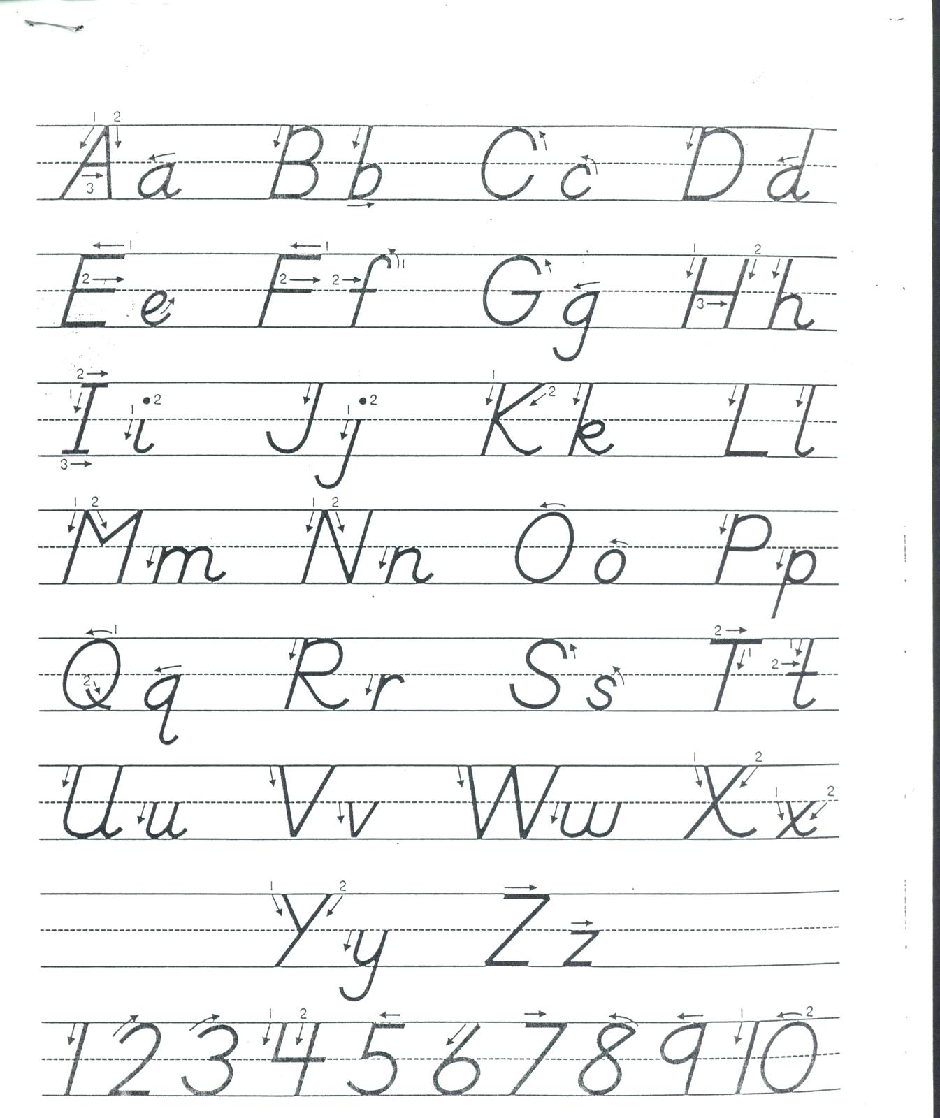 D'nealian Cursive Alphabet Printable | AlphabetWorksheetsFree.com