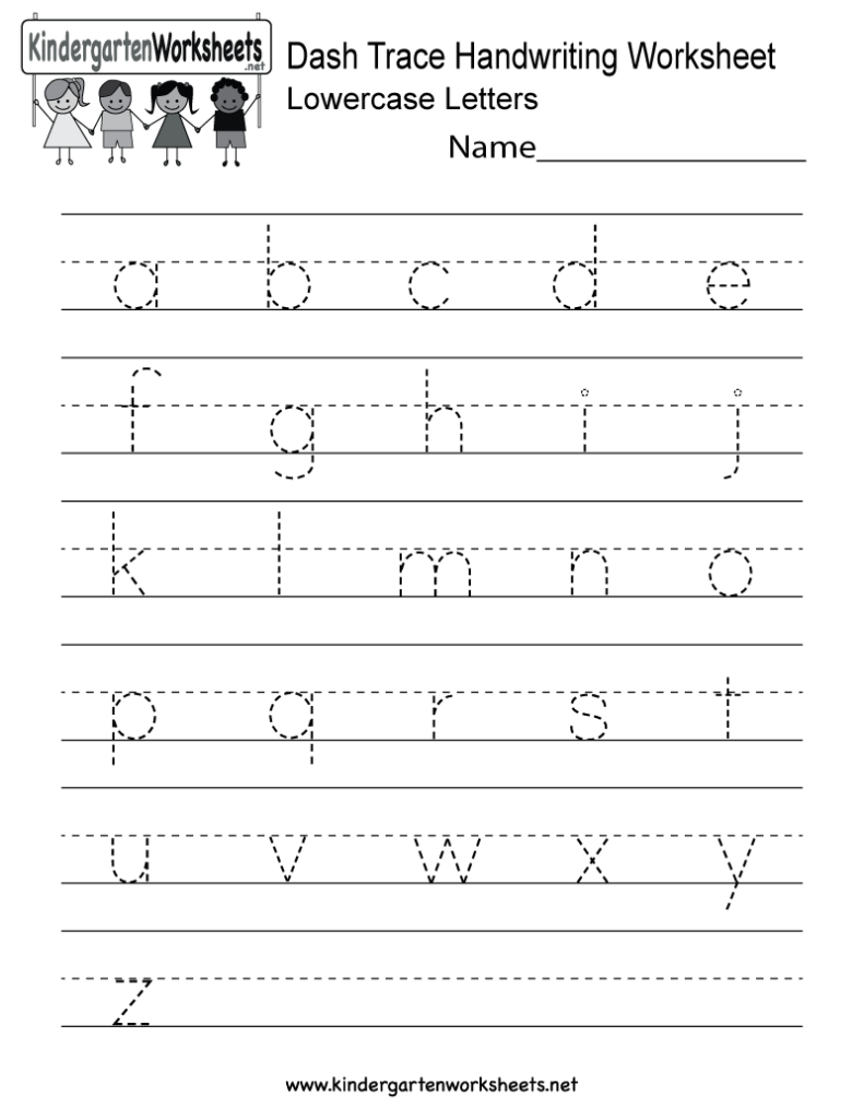 Dash Trace Handwriting Worksheet   Free Kindergarten English