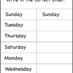 Days Of The Week Worksheet | School Worksheets, English
