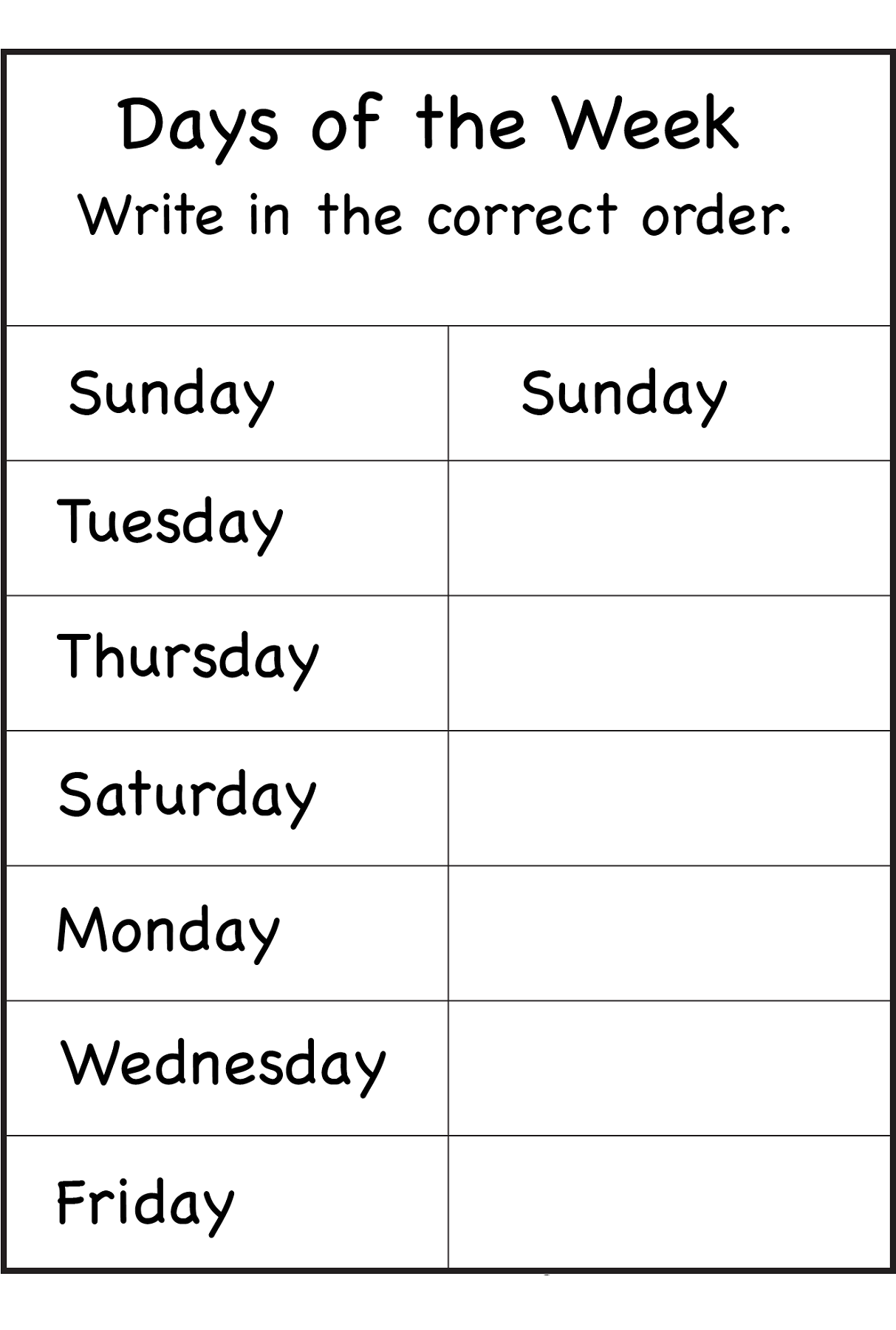 Days Of The Week Tracing Worksheets Pdf