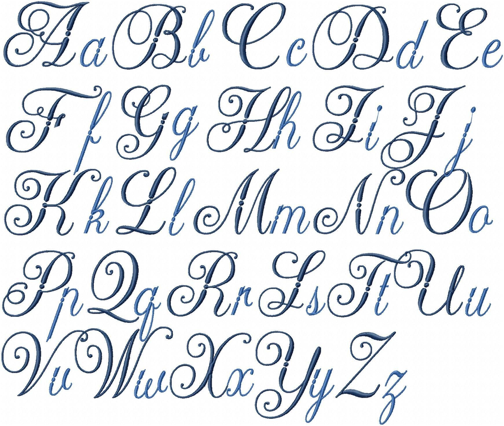 Diplomat Font - Machine Embroidery Font | Cursive Letters