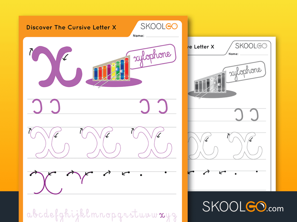 Discover The Cursive Letter X - Worksheetskoolgo