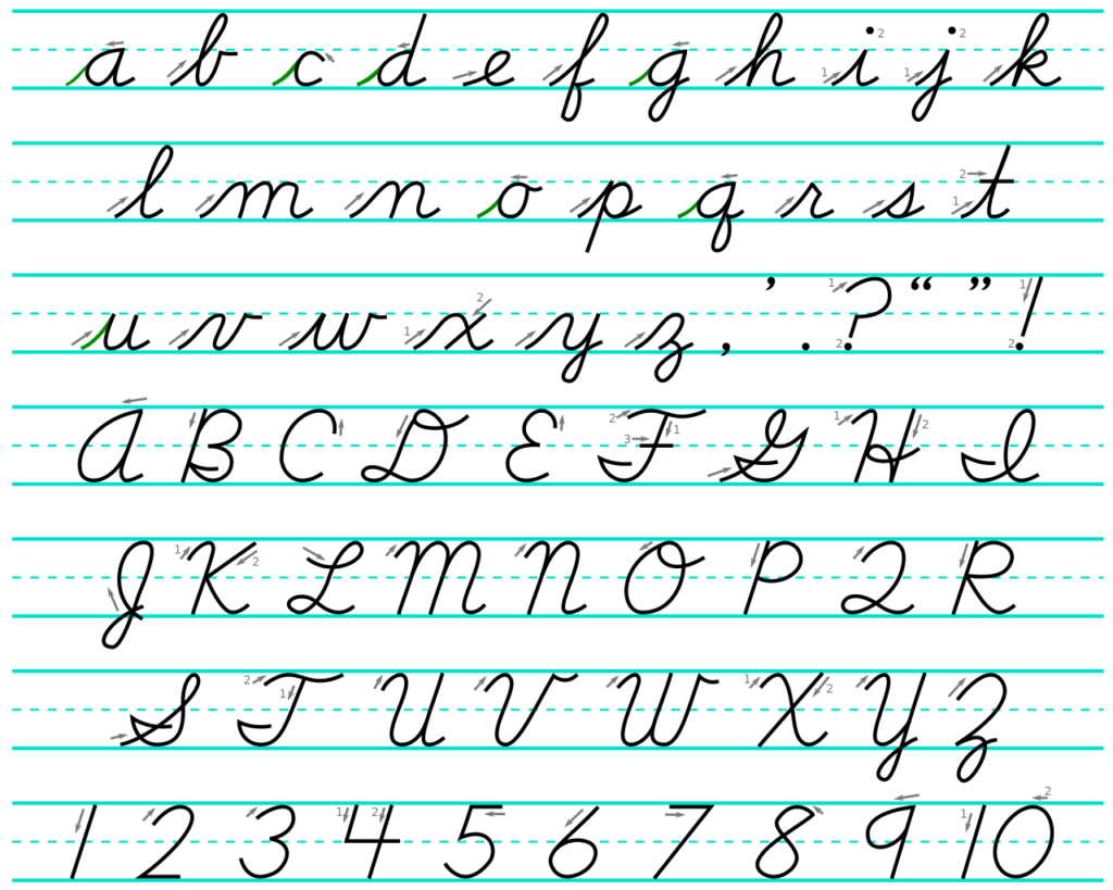 D'nealian Cursive | Cursive Writing, Cursive Alphabet