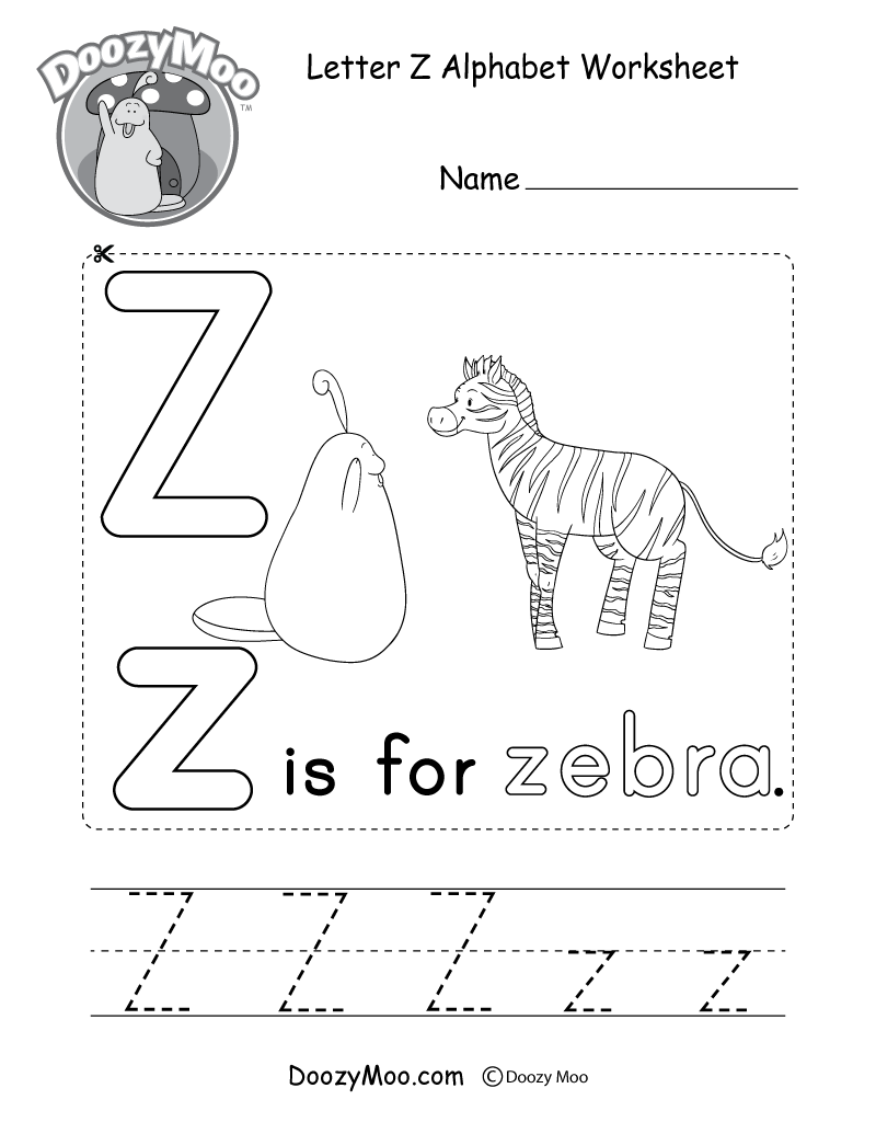 Doozy Moo&amp;#039;s Printable Alphabet Book within Letter Z Tracing Sheet