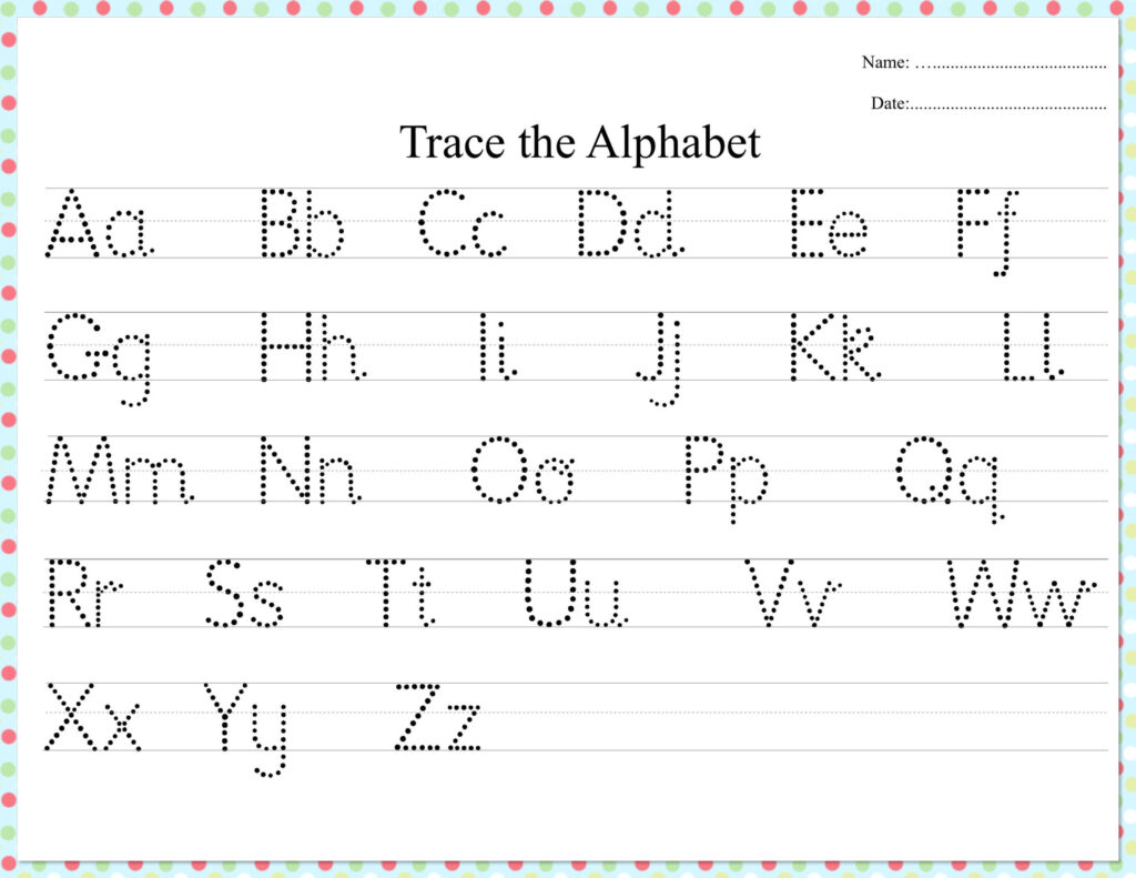Dotted Alphabet Trace Practice Worksheet | Etsy In 2020
