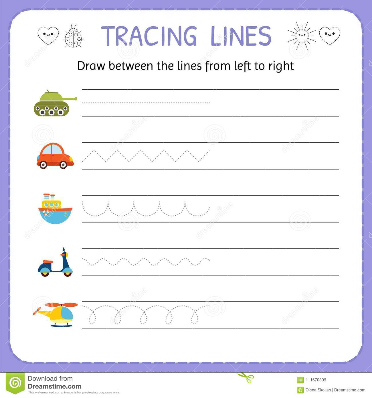 Draw Between The Lines From Left To Right. Preschool