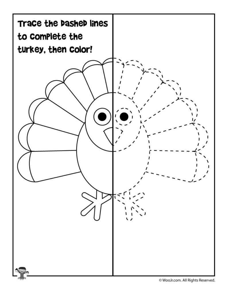 Draw The Turkey Activity Sheet | Woo! Jr. Kids Activities