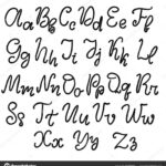 Drawn Lettering Font Alphabet Stock Vector Cursive Writing