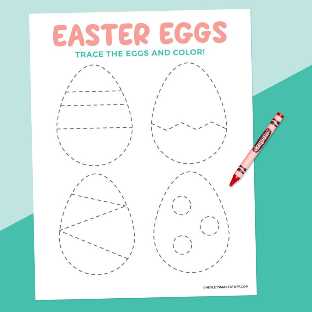 Easter Egg Tracing Worksheet   Hey Let's Make Stuff