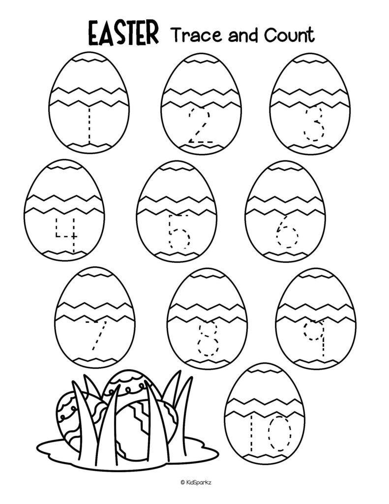 Easter Trace And Count 1 10 Numbers Fine Motor Preschool