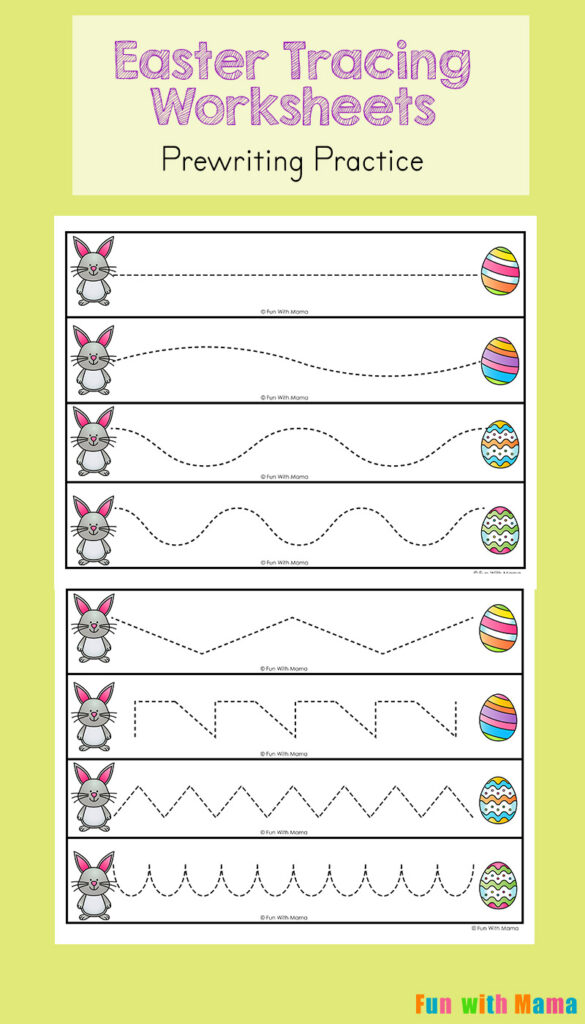 Easter Tracing Worksheets For Preschoolers   Fun With Mama