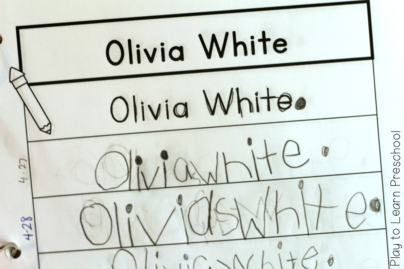 Easy Name Practice within Name Tracing Olivia