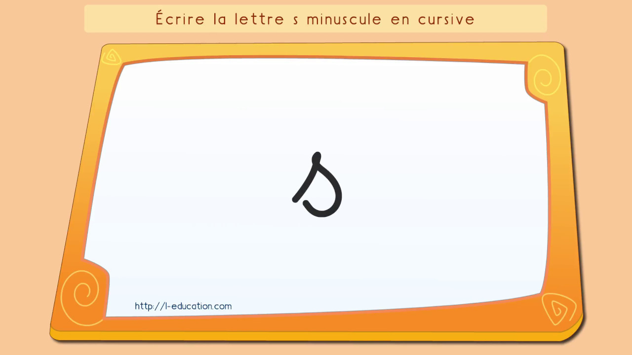 Écrire L&amp;#039;alphabet: Apprendre À Écrire La Lettre S En Minuscule En Cursive