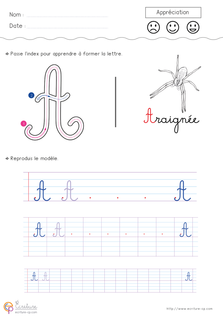 Écrire L'alphabet Majuscule Cursive Cp Ce1 | Écriture Cp Ce1