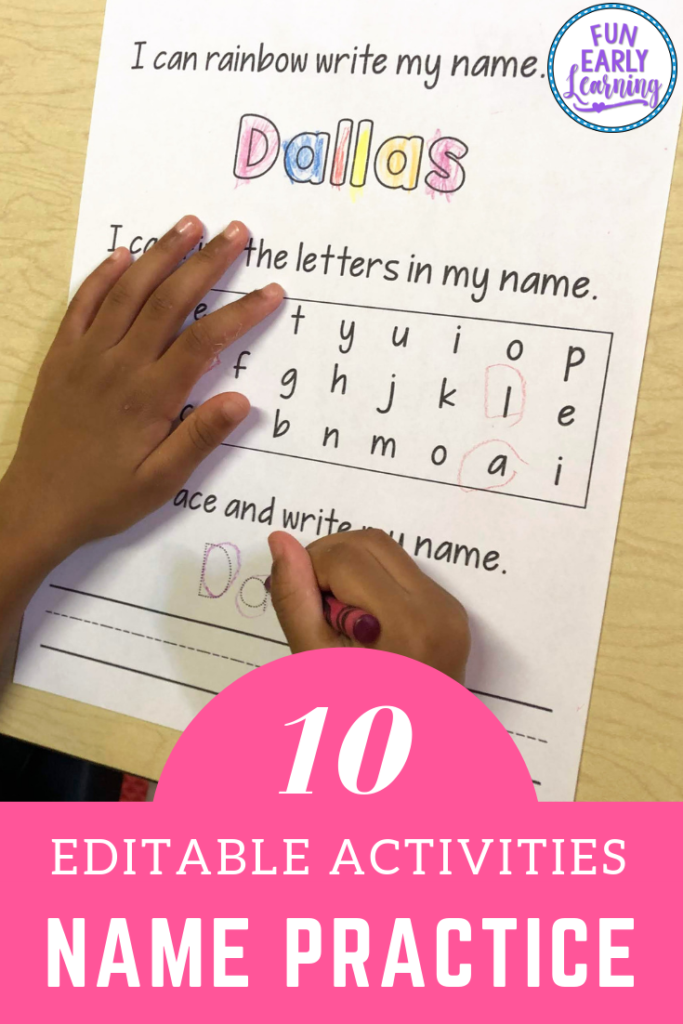 Editable Name Practice | Kindergarten Name Practice, Name For Tracing Name Iep Goal