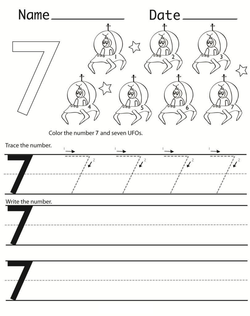 Educational Number 7 Tracing Worksheets For Preschoolers Educational Number 7 Tracing Worksheets For Preschoolers