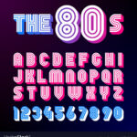 Eighties Style Retro Font 80S Font Design Vector Image On