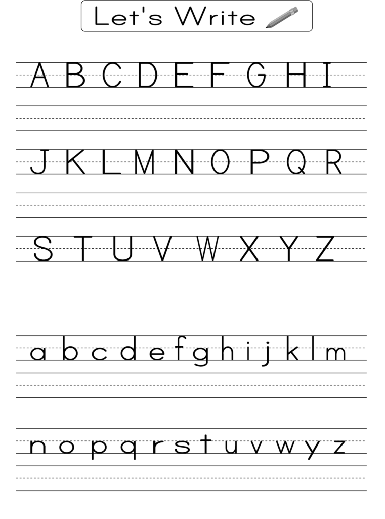 English Alphabet Worksheet For Kindergarten | Alphabet Inside Alphabet Worksheets Kindergarten Handwriting