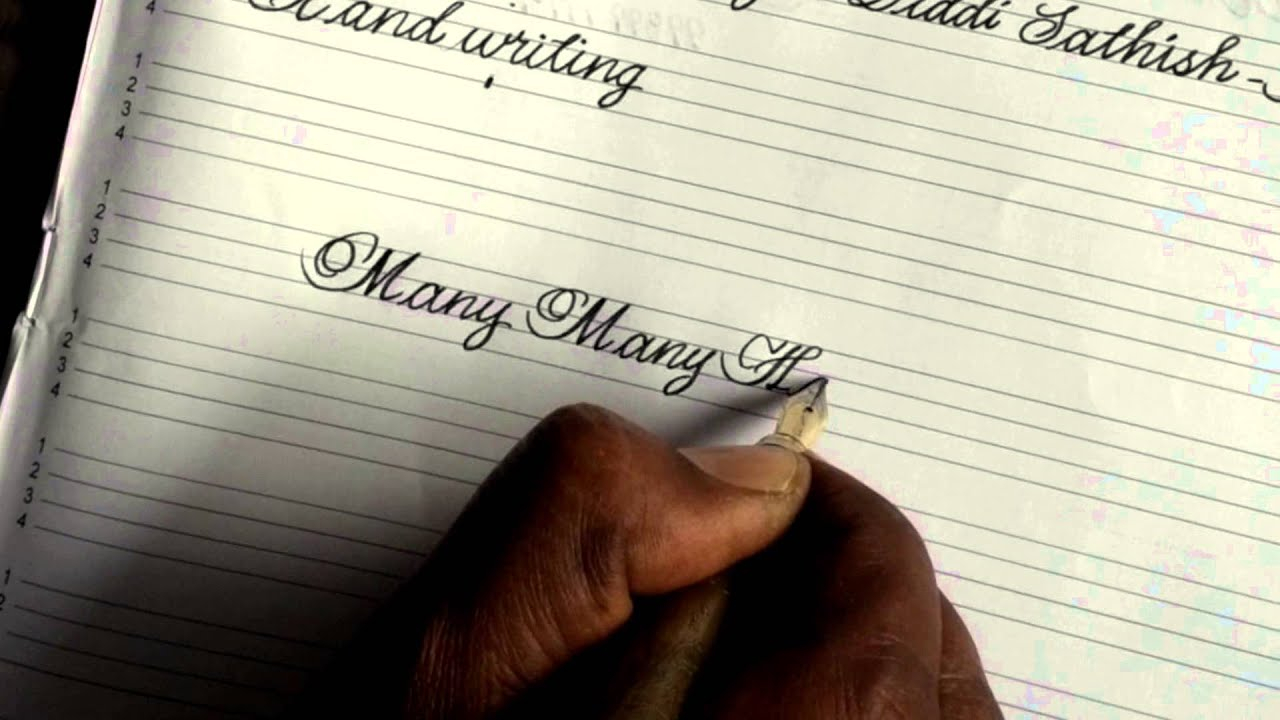 English Cursive Handwriting Happy Birthday Video