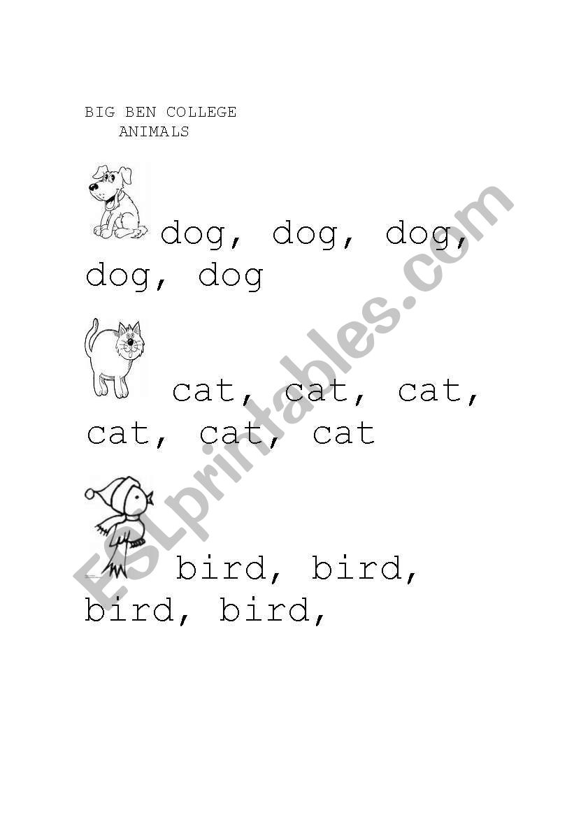 English Worksheets: Trace Pet Animals