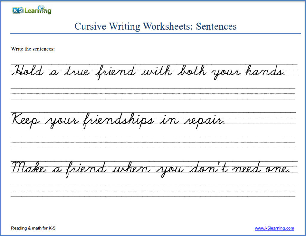 Englishhabet Cursive Writing Practice For Kids Free Sheets