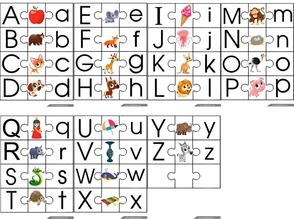 Esl Game: Alphabet Puzzle With Alphabet Challenge Worksheets