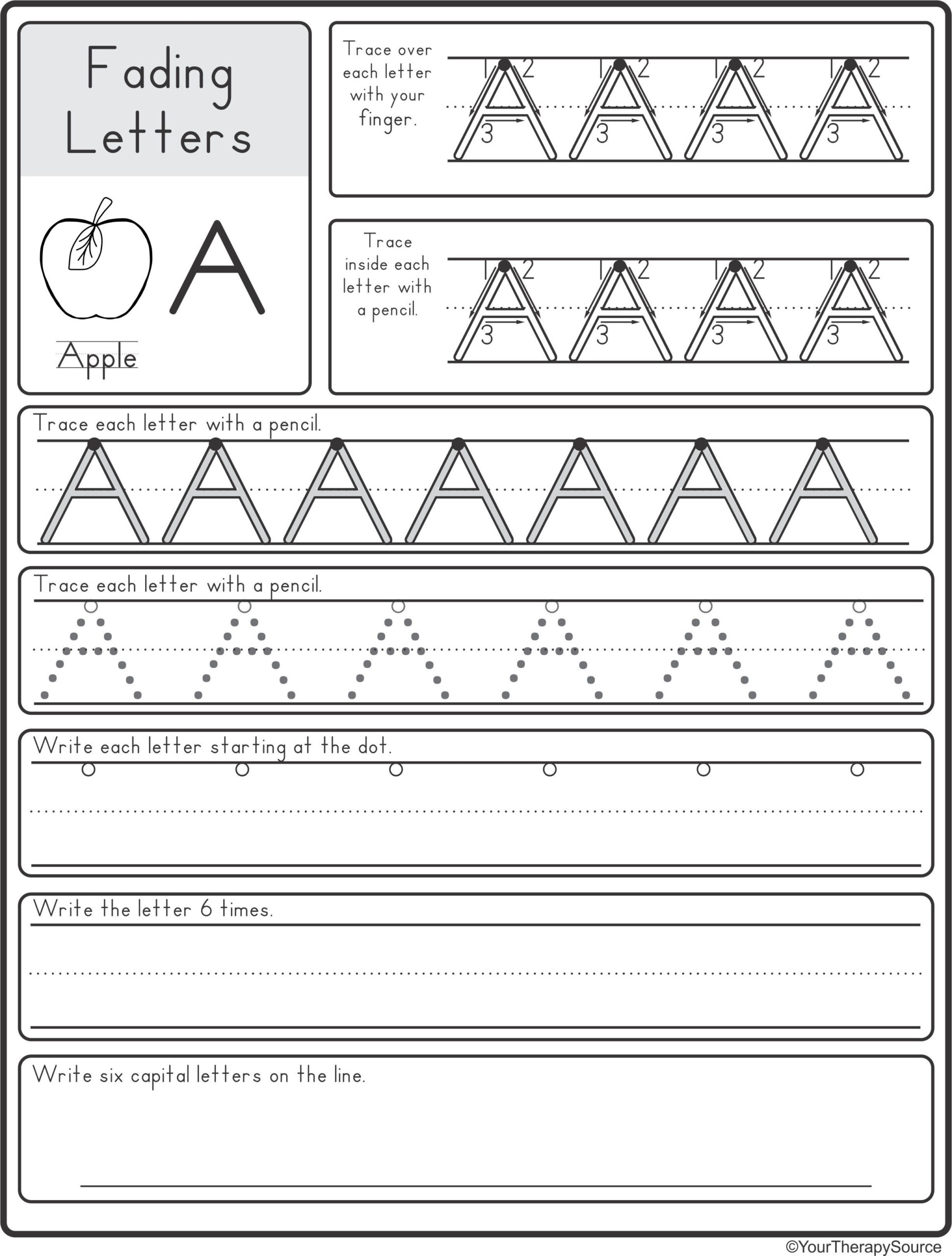 Fading Alphabet Double Line Or Dotted Line Style - Your